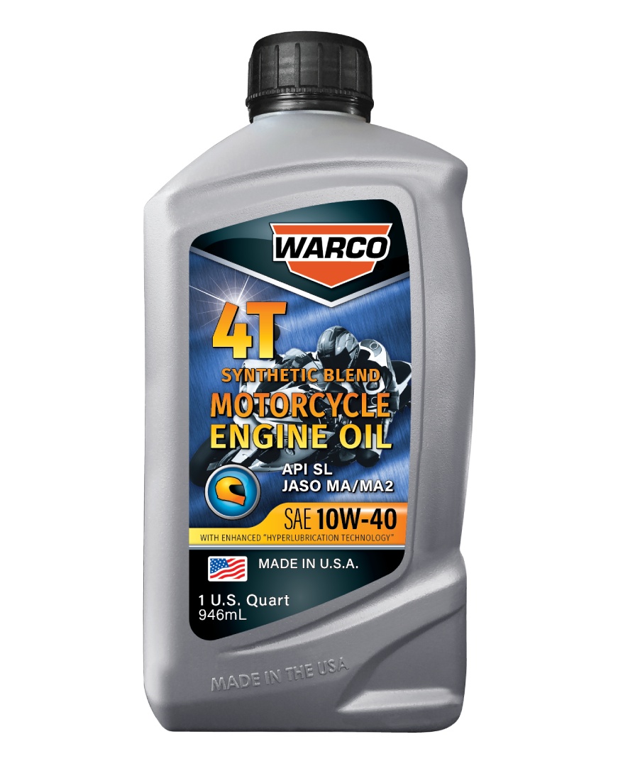 WARCO Synthetic Blend SAE 10W-40 4T Motorcycle Motor Oil